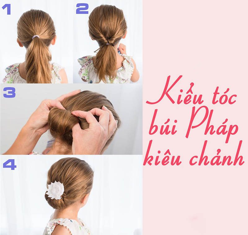 "Kiêu chảnh" với kiểu tóc búi pháp cho bé gái 