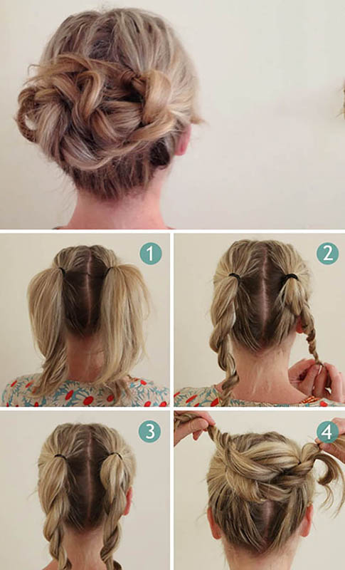 Tết tóc cùng hoa updo cho bé