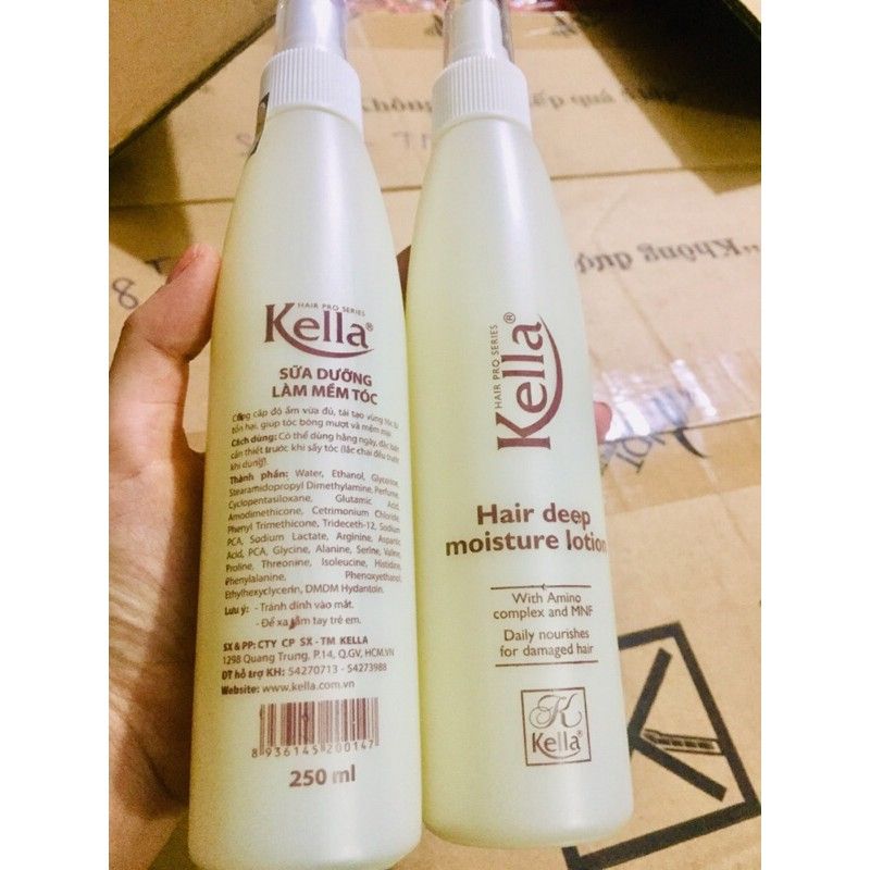 Xịt dưỡng tóc Kella có giá 80.000 đồng chai với dung tích 250ml.
