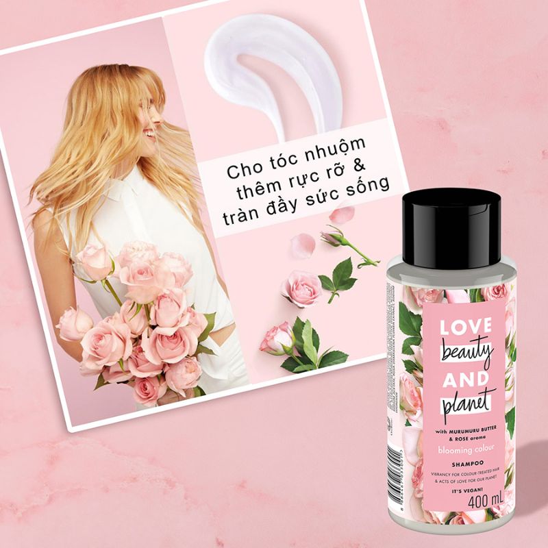 Dầu gội Love Beauty and Planet Blooming Colour bảo vệ tóc khỏi tác động của môi trường.